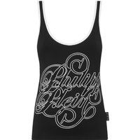 Verziertes Logo-Tank-Top aus Rippstrick