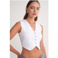 Taillierte Weste im Crop-Stil