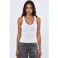 Geripptes Tanktop mit V-Ausschnitt