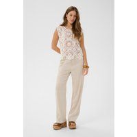 Ärmelloses Häkel-Top mit Blumenmuster