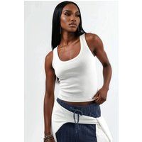 Geripptes Tanktop mit U-Ausschnitt