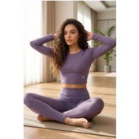 Langarm-Crop-Top und Leggings Set