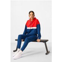 Farbblock-Fleece-Hoodie und Jogginghose