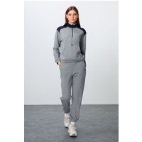 Fleece-Trainingsanzug mit Farbblock-Design