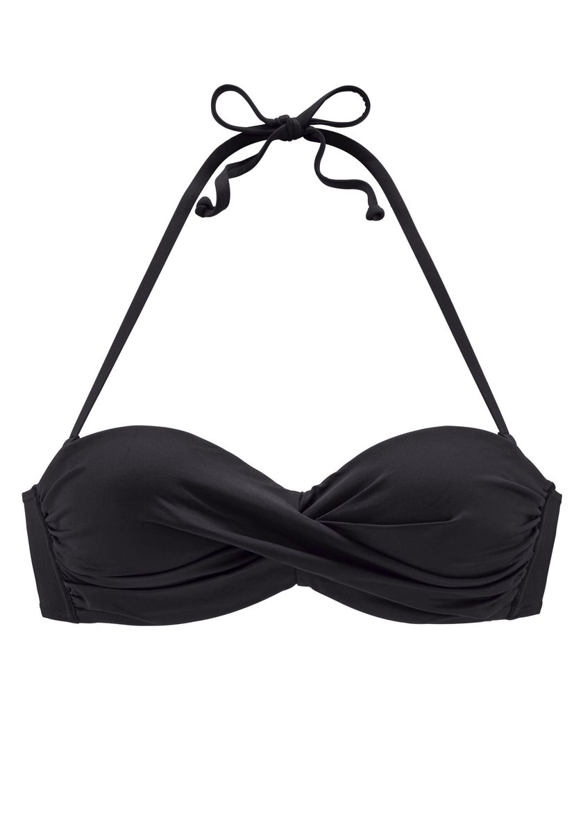 Bandeau-Bikinitop mit Raffung