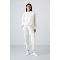 Oversized Fleece-Set mit Rundhalsausschnitt