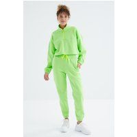 Oversize Fleece-Sweatanzug mit Viertelreißverschluss