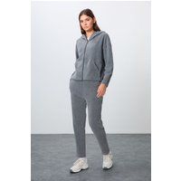 Oversized Fleece-Trainingsanzug mit Reißverschluss