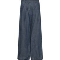Weit geschnittene Denim-Bundfaltenhose