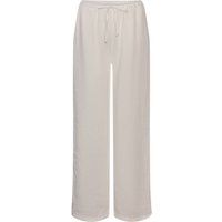 Locker geschnittene Leinenhose mit weitem Bein