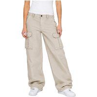 Hoch taillierte Cargo-Hose mit weitem Bein