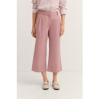 Weit geschnittene Baumwoll-Leinen-Culottes