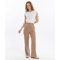 Hochgeschnittene Palazzo-Hose mit Biesen