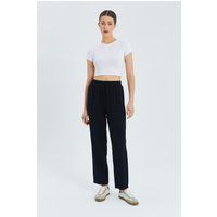 Hoch geschnittene Karottenhose mit Kordelzug