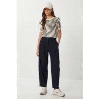 Hochtaillierte Bundfaltenhose im Business-Stil