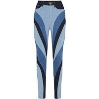 High-Waist Denim-Jeggings im Patchwork-Look