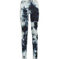 High-Waist Jeggings mit Batik-Optik