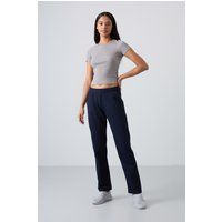 Fleece-Loungehose mit geradem Bein