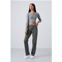 Fleece-Sweatpants mit geradem Bein