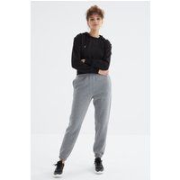 Hochtaillierte Fleece-Jogginghose