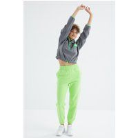 Hochtaillierte Fleece-Jogginghose