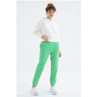 Hochtaillierte Fleece-Jogginghose