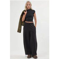 Weite Fleece-Jogginghose mit Kordelzug