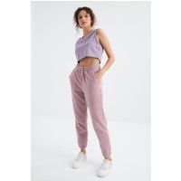 Entspannte Fleece-Jogginghose mit Kordelzug