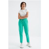 Taillierte High-Waist Fleece-Jogginghose