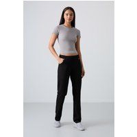 Relaxte Jersey-Hose mit geradem Bein