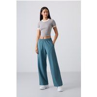 High-Waist Sweatpants mit weitem Bein