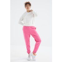 Hochtaillierte Fleece-Jogginghose