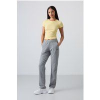 Hochtaillierte Sweatpants mit geradem Bein