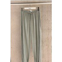 Texturierte Weitbein-Hose mit Kordelzug