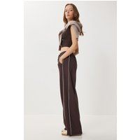 Weite Strick-Sweatpants mit Streifen