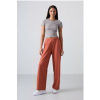Weit geschnittene High-Waist Jersey-Sweathose