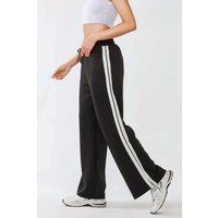 Gestreifte Sweatpants mit weitem Bein