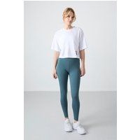 Hochgeschnittene Baumwoll-Jersey-Leggings