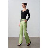 Maßgeschneiderte Crepe-Hose mit Gürtel