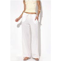 Gerade geschnittene Stoffhose mit Kordelzug