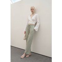 Gerade Baumwollhose mit Kordelzug