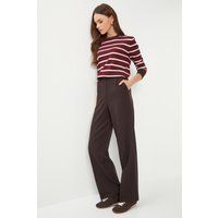 High-Waist Bundfaltenhose weites Bein