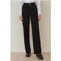 Hoch taillierte Hose mit Ziernähten