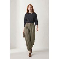 Maßgeschneiderte Tapered-Hose mit hoher Taille