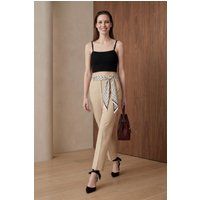 Hoch taillierte gerade Crepe-Hose