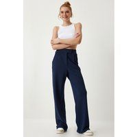 Strukturierte Palazzo-Hose mit hohem Bund