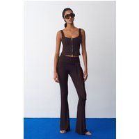 Hochtaillierte Bootcut-Jersey-Hose