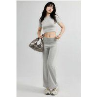 Hochtaillierte Lounge-Hose mit geradem Bein