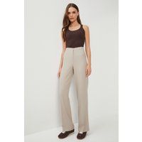 Hochtaillierte Hose mit geradem Bein