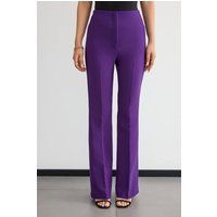 Hochtaillierte Stoffhose mit geradem Bein